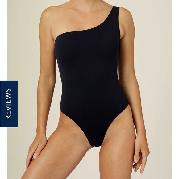 Talia Collins Asymmetrical Black Swimsuit - Picture 2 of 7